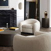 Pascal Swivel Chair in Bone Boucle Textured Fabric w/ Contoured Arms & Back / PASCALCHBO