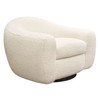 Pascal Swivel Chair in Bone Boucle Textured Fabric w/ Contoured Arms & Back / PASCALCHBO