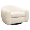 Pascal Swivel Chair in Bone Boucle Textured Fabric w/ Contoured Arms & Back / PASCALCHBO