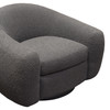 Pascal Swivel Chair in Charcoal Boucle Textured Fabric w/ Contoured Arms & Back / PASCALCHCC