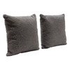 Set of (2) 16" Square Accent Pillows in Charcoal Boucle Textured Fabric / PILLOW16CC2PK