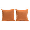 Set of (2) 16" Square Accent Pillows in Rust Orange Velvet / PILLOW16RT2PK