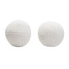 Set of (2) 10" Round Accent Pillows in White Faux Sheepskin / PILLOWBALLWH2PK