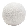 Set of (2) 10" Round Accent Pillows in White Faux Sheepskin / PILLOWBALLWH2PK