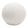 Set of (2) 10" Round Accent Pillows in White Faux Sheepskin / PILLOWBALLWH2PK