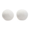 Set of (2) 10" Round Accent Pillows in White Faux Sheepskin / PILLOWBALLWH2PK