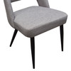 Set of (2) Reveal Dining Chairs in Grey Fabric w/ Black Powder Coat Metal Leg / REVEALDCGR2PK