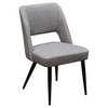 Set of (2) Reveal Dining Chairs in Grey Fabric w/ Black Powder Coat Metal Leg / REVEALDCGR2PK