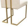 Set of (2) Skyline Dining Chairs in Cream Fabric w/ Polished Gold Metal Frame / SKYLINEDCCM2PK