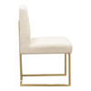 Set of (2) Skyline Dining Chairs in Cream Fabric w/ Polished Gold Metal Frame / SKYLINEDCCM2PK