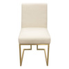 Set of (2) Skyline Dining Chairs in Cream Fabric w/ Polished Gold Metal Frame / SKYLINEDCCM2PK