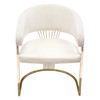 Solstice Dining Chair in Cream Velvet w/ Polished Gold Metal Frame / SOLSTICEDCCM1PK