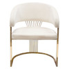 Solstice Dining Chair in Cream Velvet w/ Polished Gold Metal Frame / SOLSTICEDCCM1PK