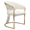 Solstice Dining Chair in Cream Velvet w/ Polished Gold Metal Frame / SOLSTICEDCCM1PK