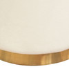 Sorbet Round Accent Ottoman in Cream Velvet w/ Gold Metal Band Accent / SORBET2OTCM