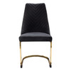 Vogue Set of (2) Dining Chairs in Black Velvet with Polished Gold Metal Base / VOGUE2DCBL2PK