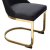 Vogue Set of (2) Dining Chairs in Black Velvet with Polished Gold Metal Base / VOGUE2DCBL2PK