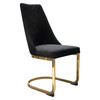 Vogue Set of (2) Dining Chairs in Black Velvet with Polished Gold Metal Base / VOGUE2DCBL2PK