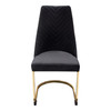 Vogue Set of (2) Dining Chairs in Black Velvet with Polished Gold Metal Base / VOGUE2DCBL2PK