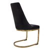 Vogue Set of (2) Dining Chairs in Black Velvet with Polished Gold Metal Base / VOGUE2DCBL2PK