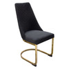 Vogue Set of (2) Dining Chairs in Black Velvet with Polished Gold Metal Base / VOGUE2DCBL2PK
