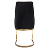 Vogue Set of (2) Dining Chairs in Black Velvet with Polished Gold Metal Base / VOGUE2DCBL2PK