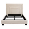 Arden Queen Bed w/ 54" Headboard in Cream Fabric / ARDENQUBEDCM