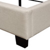 Arden Queen Bed w/ 54" Headboard in Cream Fabric / ARDENQUBEDCM