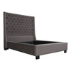 Park Avenue Queen Tufted Bed with Vintage Wing in Smoke Grey Velvet / PARKAVESKQUBED