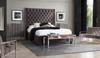 Park Avenue Queen Tufted Bed with Vintage Wing in Smoke Grey Velvet / PARKAVESKQUBED