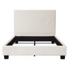Vogue Queen Bed w/ 54" Headboard in Light Cream Velvet / VOGUEQUBEDCM