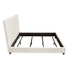 Vogue Queen Bed w/ 54" Headboard in Light Cream Velvet / VOGUEQUBEDCM