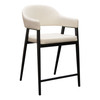 Adele Set of Two Counter Height Chairs in Cream Fabric w/ Black Powder Coated Metal Frame / ADELESTCM2PK
