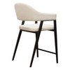 Adele Set of Two Counter Height Chairs in Cream Fabric w/ Black Powder Coated Metal Frame / ADELESTCM2PK