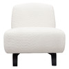 Vesper Armless Chair in Faux White Shearling w/ Black Wood Leg Base / VESPERACWH