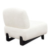 Vesper Armless Chair in Faux White Shearling w/ Black Wood Leg Base / VESPERACWH