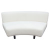 Vesper Curved Armless Sofa in Faux White Shearling w/ Black Wood Leg Base / VESPERASWH