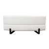 Vesper Curved Armless Sofa in Faux White Shearling w/ Black Wood Leg Base / VESPERASWH