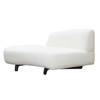 Vesper Curved Armless Left Chaise in Faux White Shearling w/ Black Wood Leg Base / VESPERLCWH