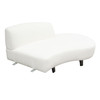 Vesper Curved Armless Right Chaise in Faux White Shearling w/ Black Wood Leg Base / VESPERRCWH