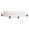 Vesper 2PC Modular Curved Armless Chaise in Faux White Shearling w/ Black Wood Leg Base / VESPER2PCLCRCWH