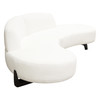 Vesper 2PC Modular Curved Armless Chaise in Faux White Shearling w/ Black Wood Leg Base / VESPER2PCLCRCWH