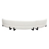 Vesper 3PC Modular Curved Armless Sofa in Faux White Shearling w/ Black Wood Leg Base / VESPER3PCASWH