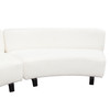 Vesper 3PC Modular Curved Armless Sofa in Faux White Shearling w/ Black Wood Leg Base / VESPER3PCASWH