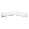 Vesper 3PC Modular Curved Armless Sofa in Faux White Shearling w/ Black Wood Leg Base / VESPER3PCASWH