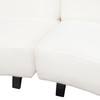 Vesper 3PC Modular Curved Armless Sofa in Faux White Shearling w/ Black Wood Leg Base / VESPER3PCASWH