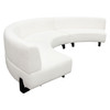 Vesper 3PC Modular Curved Armless Sofa in Faux White Shearling w/ Black Wood Leg Base / VESPER3PCASWH
