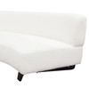 Vesper 3PC Modular Curved Armless Sofa in Faux White Shearling w/ Black Wood Leg Base / VESPER3PCASWH