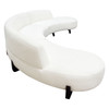 Vesper 3PC Modular Curved Armless Sofa & (2) Chaise in Faux White Shearling w/ Black Wood Leg Base / VESPER3PCASLCRCWH