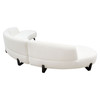 Vesper 3PC Modular Curved Armless Sofa & (2) Chaise in Faux White Shearling w/ Black Wood Leg Base / VESPER3PCASLCRCWH